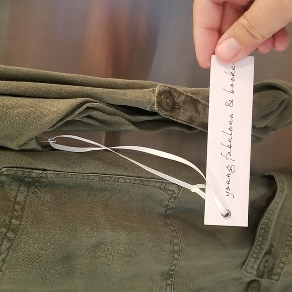 💕YOUNG FABULOUS & BROKE💕 River Raw Edge Romper Cadet Pigment Green XS NWT - Picture 7 of 10